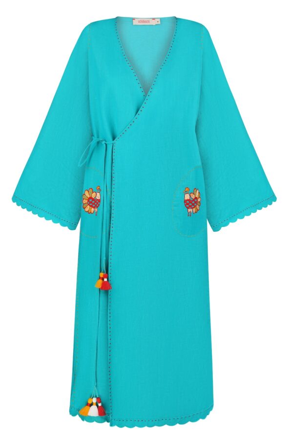 Swit midi dress robe (turquoise)
